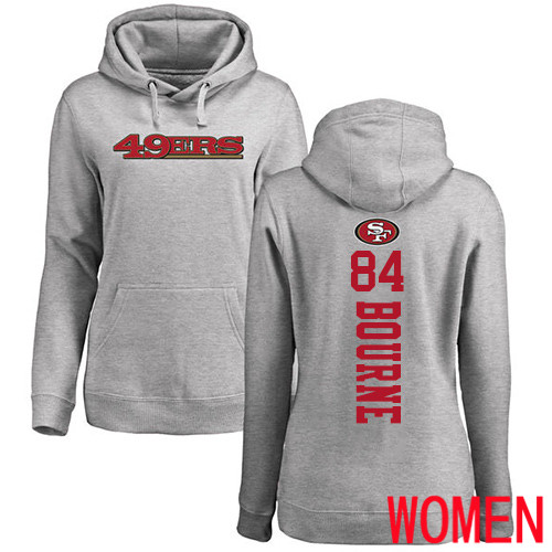 San Francisco 49ers Ash Women Kendrick Bourne Backer 84 Pullover NFL Hoodie Sweatshirts
